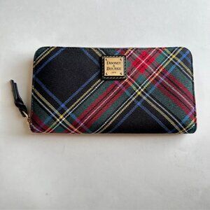 Dooney & Bourke Canvas Plaid Zip Around Wallet